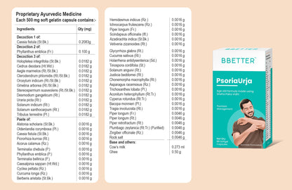 BBETTER PsoriaUrja - Ayurvedic Capsules for Psoriasis Relief & Skin Health Management | Bbetter at Broadway