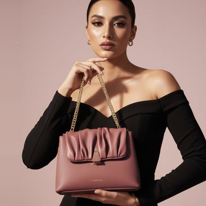 Carriall Bella Womens Vegan Leather Handbag for women & girls (Pink)