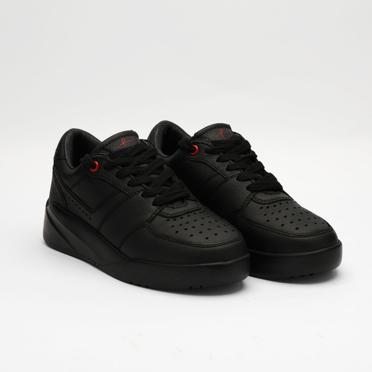 Black Leather Low Top Sneaker