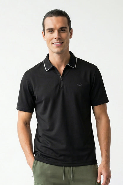Zip Collar Polo T-Shirt