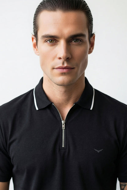 Zip Collar Polo T-Shirt