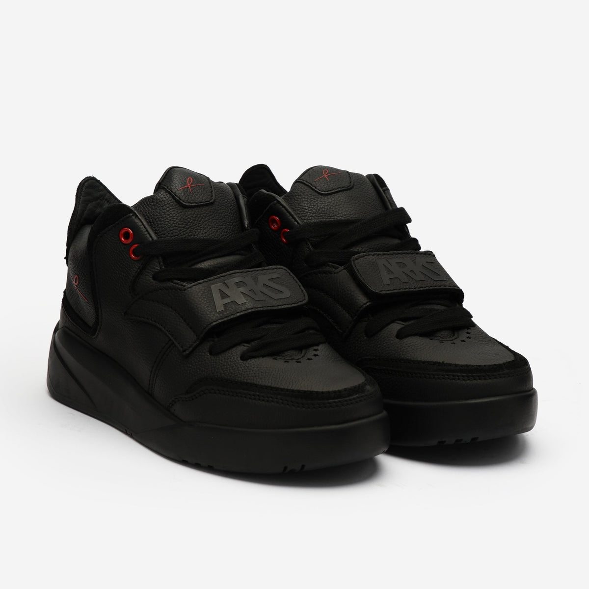 Black Leather Mid Top Sneaker