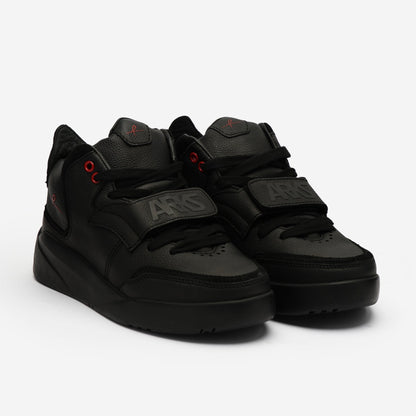 Black Leather Mid Top Sneaker