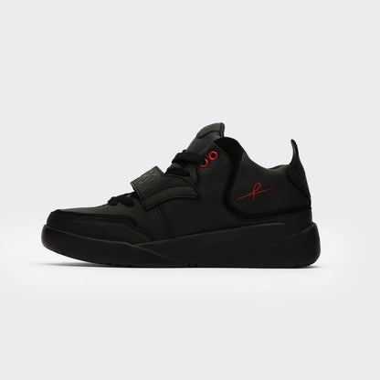 Black Leather Mid Top Sneaker