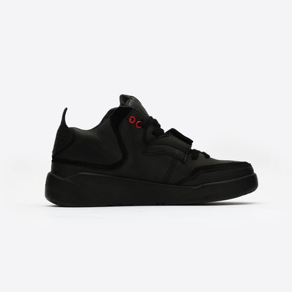 Black Leather Mid Top Sneaker