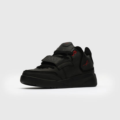 Black Leather Mid Top Sneaker