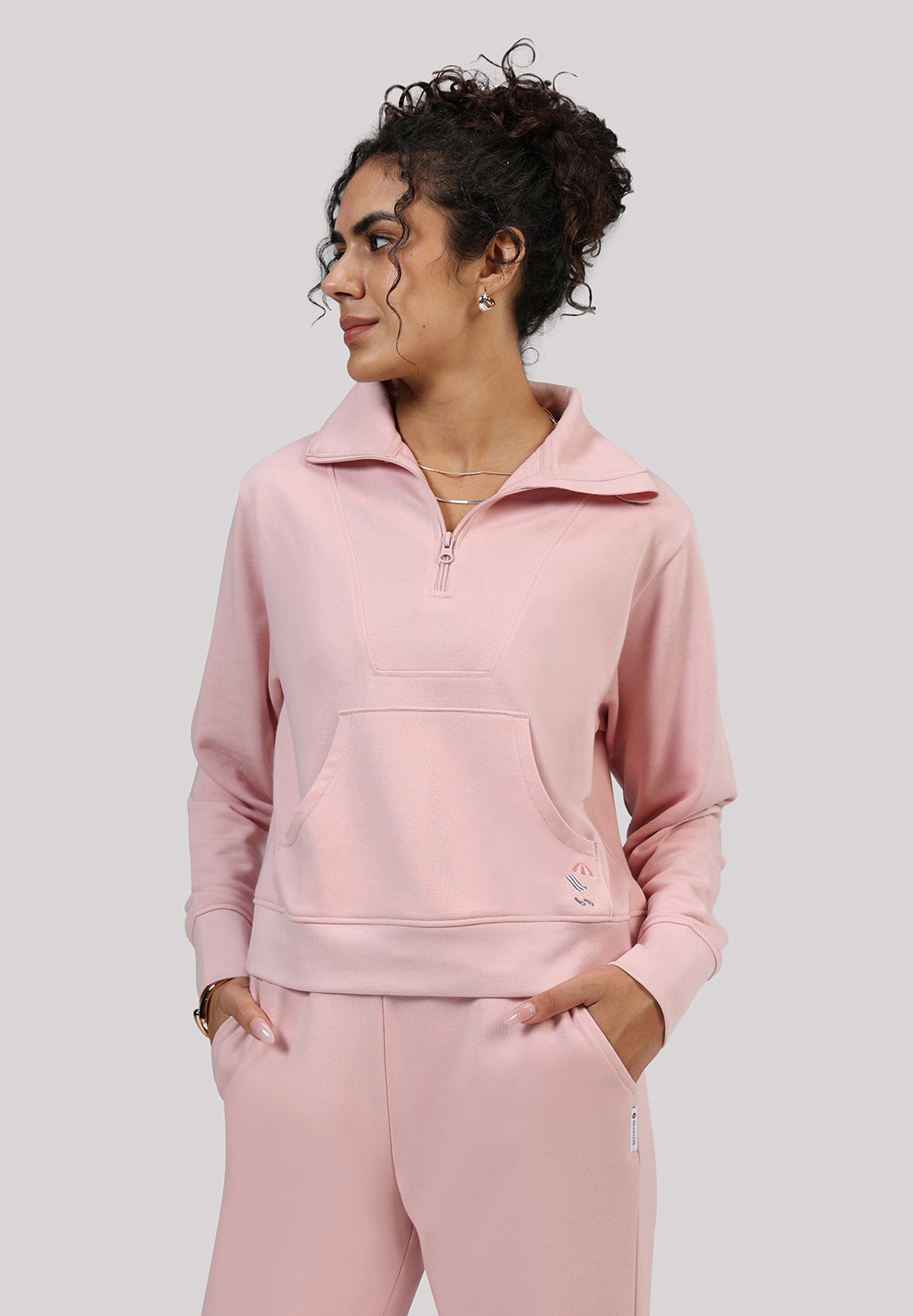 BlissTerry™ Cotton Pullover with Zipper