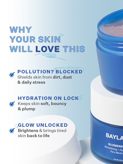 Blueberry Shield Revitalizing + Pollution Defense Face Mask with Aloe