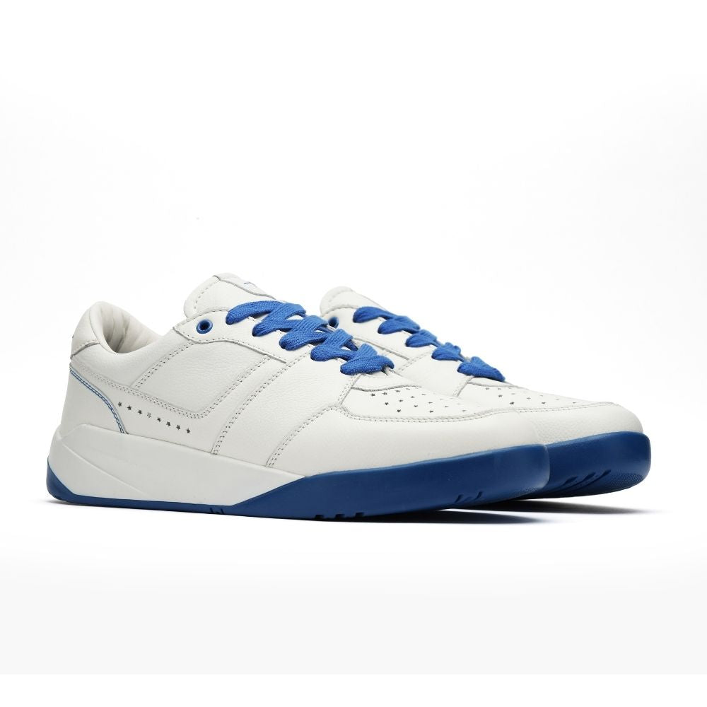 Blue Leather Low Top Sneaker.