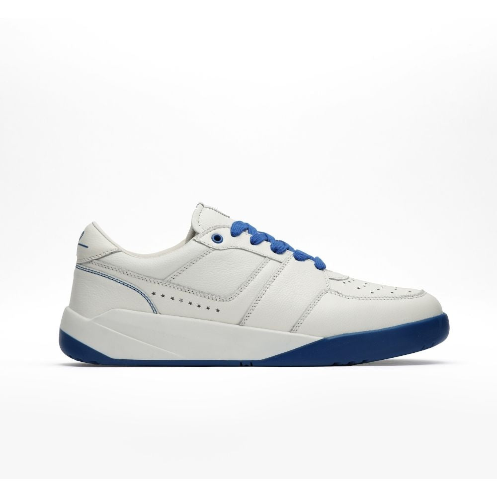 Blue Leather Low Top Sneaker.
