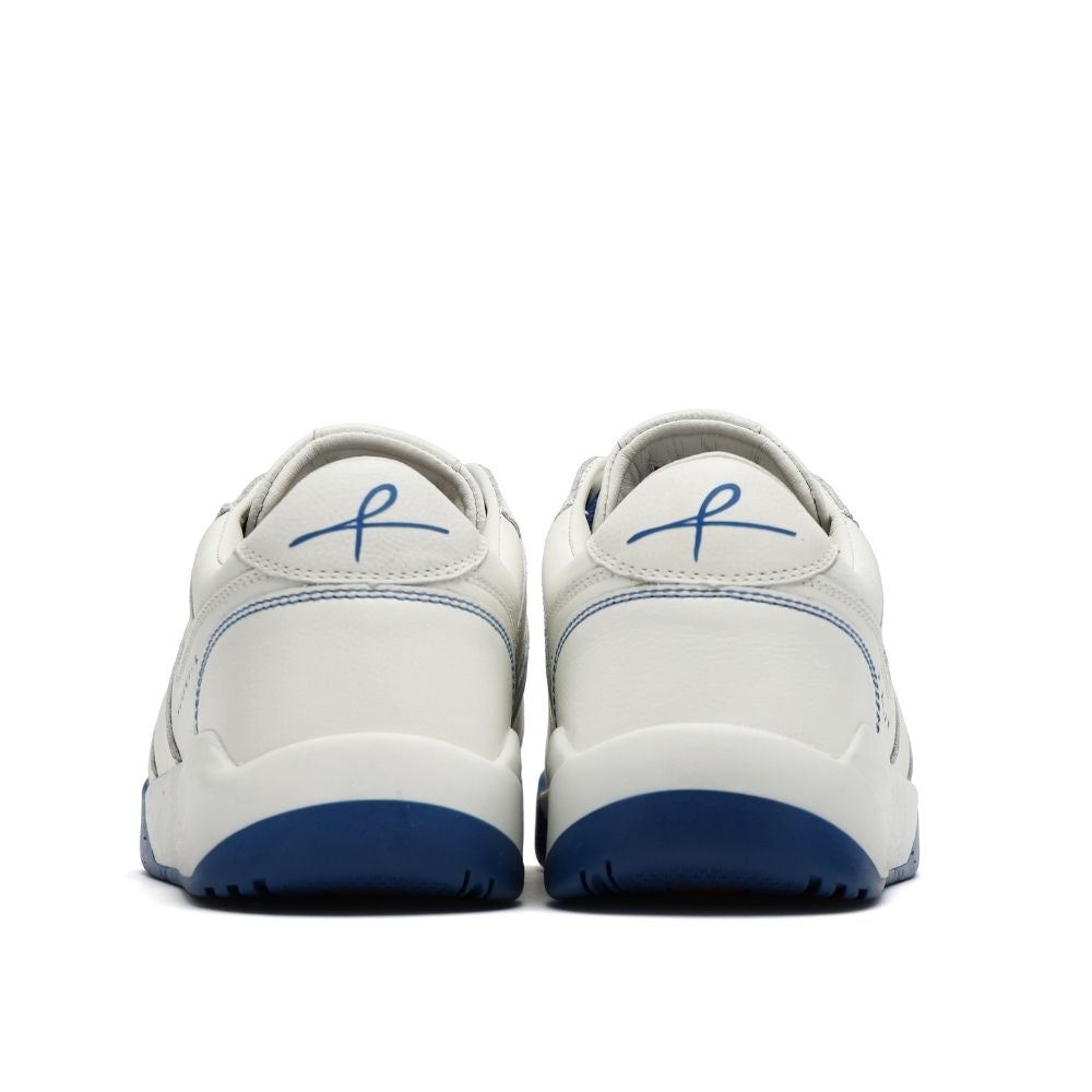 Blue Leather Low Top Sneaker.