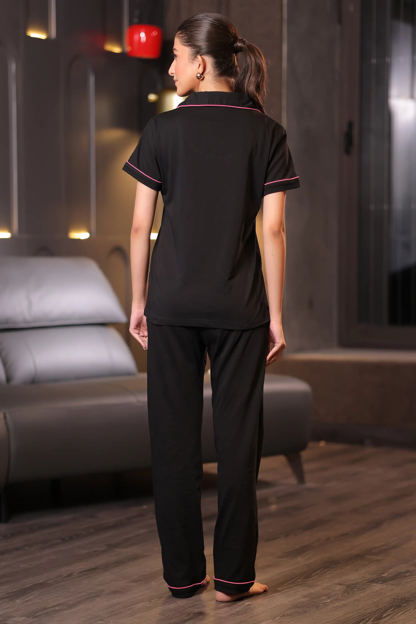 Bow Embroidery Premium Pyjama Set