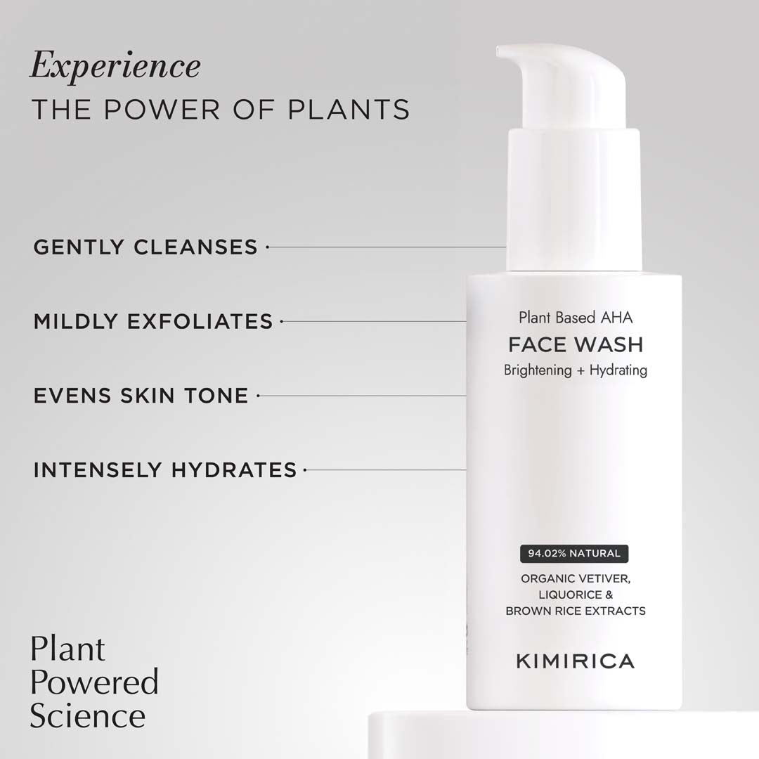 Plant-based AHA brightening face wash