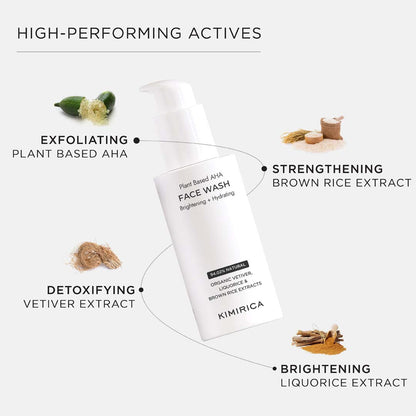 Plant-based AHA brightening face wash