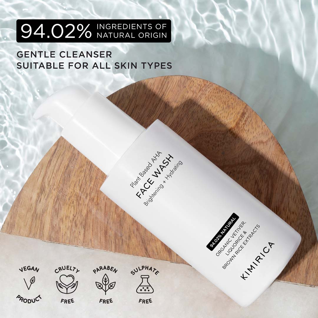 Plant-based AHA brightening face wash