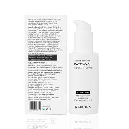 Plant-based AHA brightening face wash