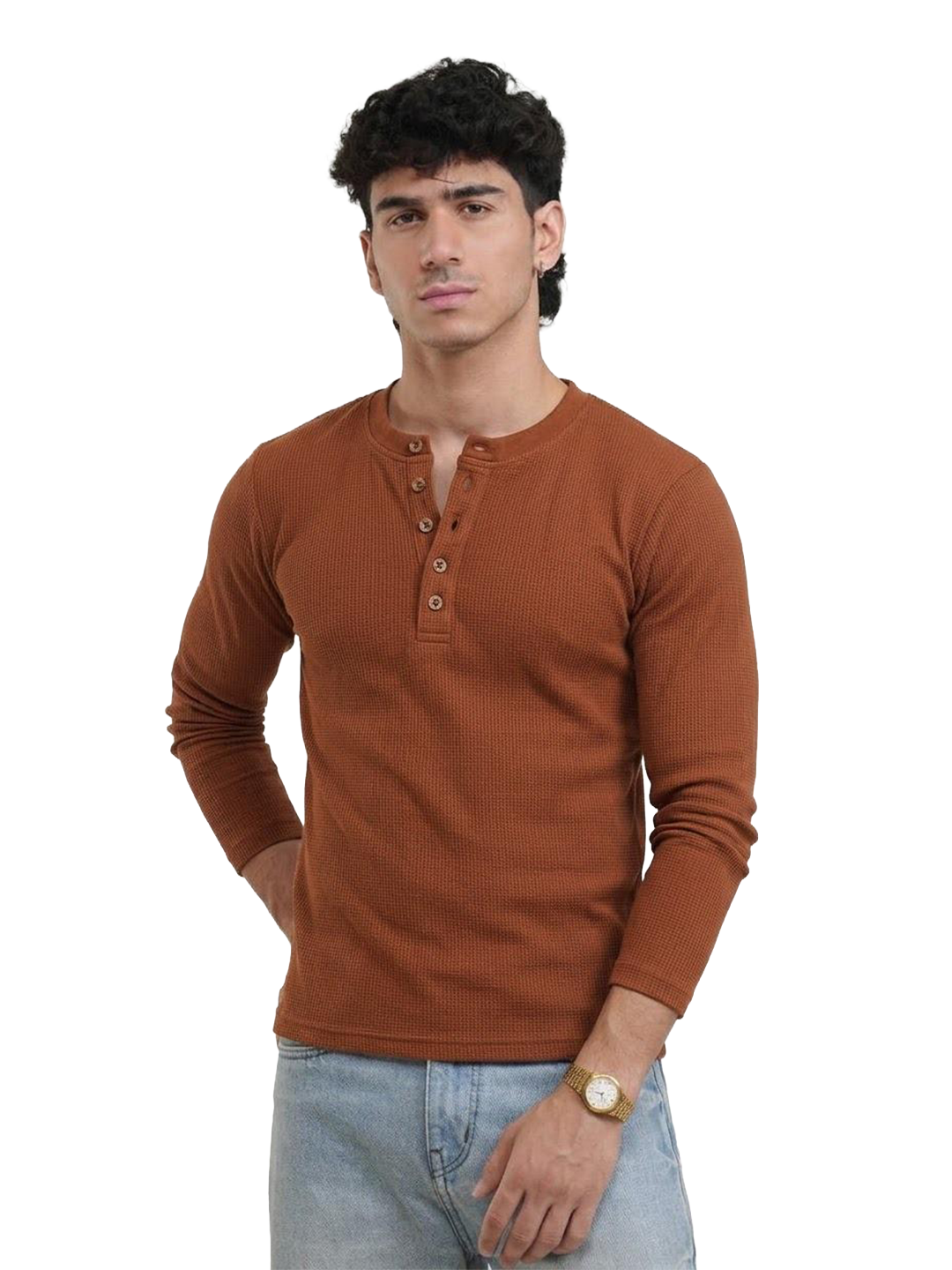 Brown Henley Tee