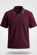 Zip Collar Polo T-Shirt