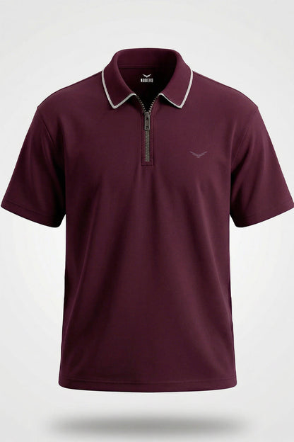 Zip Collar Polo T-Shirt