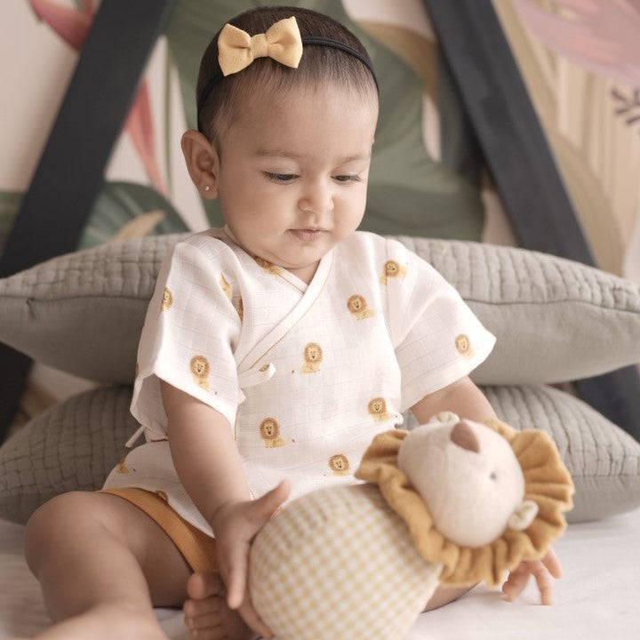 Organic Muslin Angrakha & Shorts Set