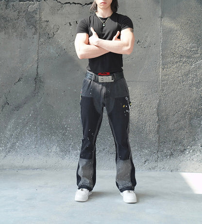 CONTRAST CODE CHARCOAL DUAL CUT VALKYRE JEANS
