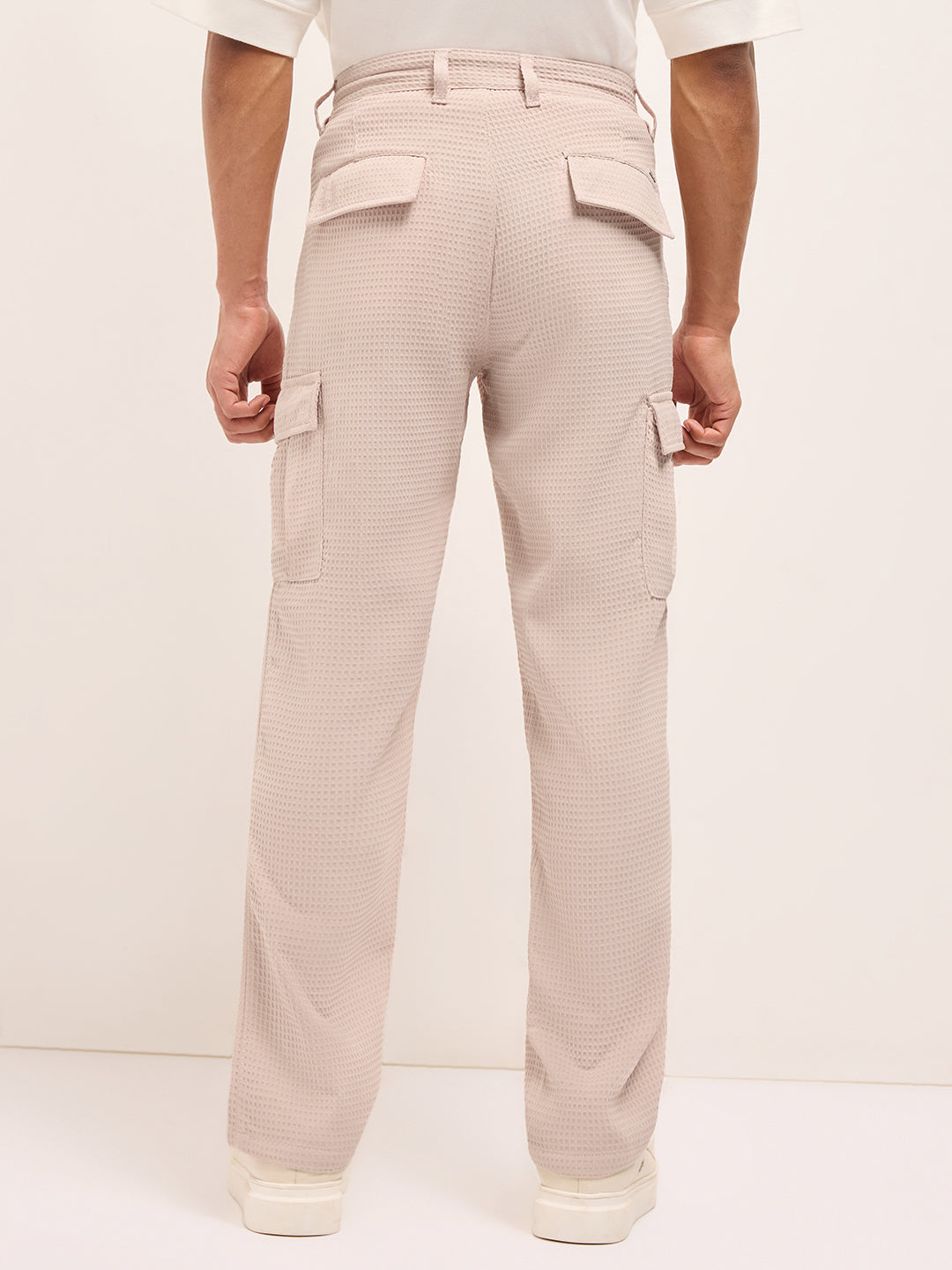 Men Textured Straight Fit Cargos Trousers CAR-ADISA-PC