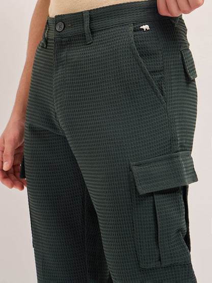 Men Textured Straight Fit Cargos Trousers CAR-AKIL-GR