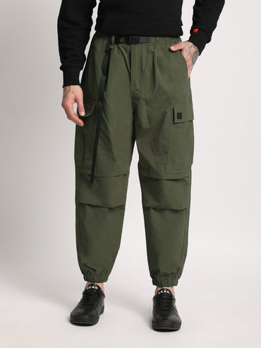 Solid Loose Fit Cargo For Men CAR-NISYRO-GR
