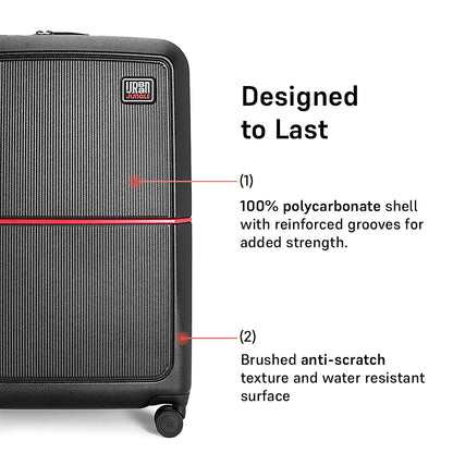 Caliber Large Hard Luggage -Black-Large | Urban Jungle at Broadway