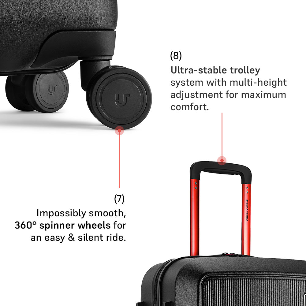 Caliber Large Hard Luggage -Black-Large | Urban Jungle at Broadway