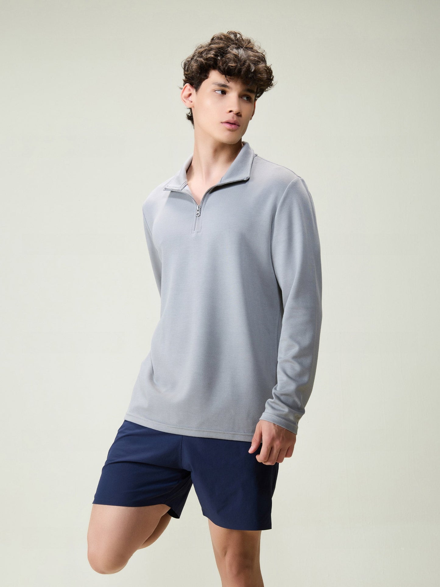 Grey Modal Quarter Zip