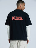 Black Graphic Oversized Tee - Men