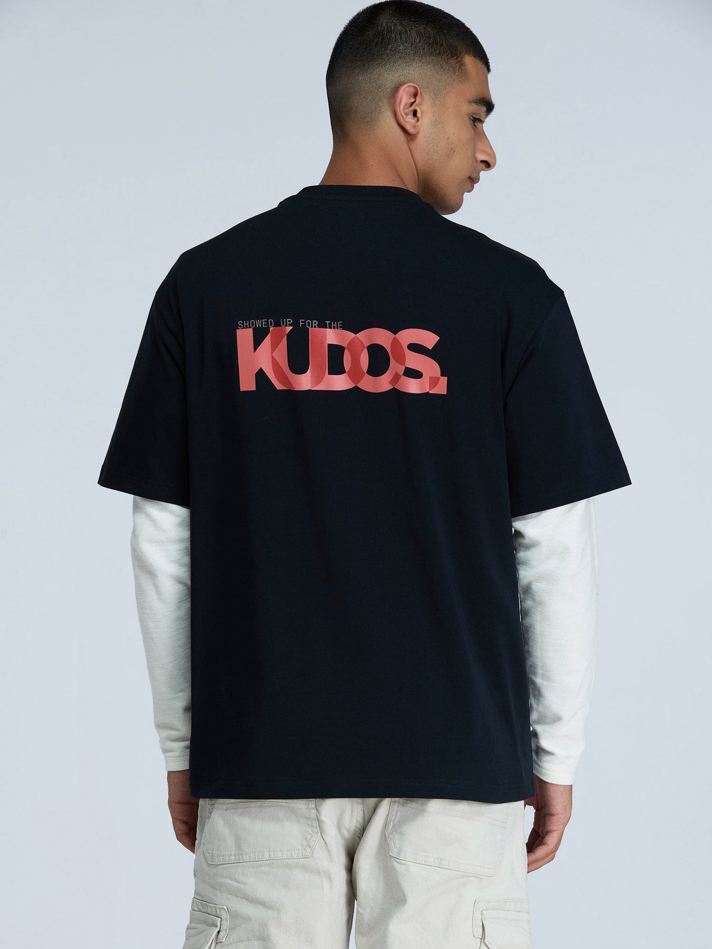 Black Graphic Oversized Tee - Men