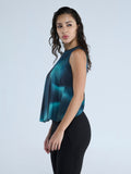 Teal Fluid Overlap Tank