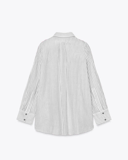 CMBYN Grey Striped Oversize Shirt | Esthreall at Broadway