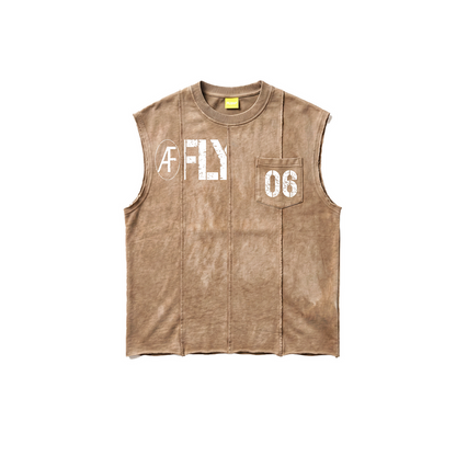 AF FLY Distressed Vest Beige
