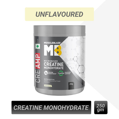 MuscleBlaze Creatine Monohydrate CreAMP, Unflavoured, 250g | MuscleBlaze at Broadway