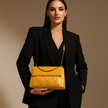 Carriall Celesta Womens Vegan Leather Handbagg for women & girls(Yellow)