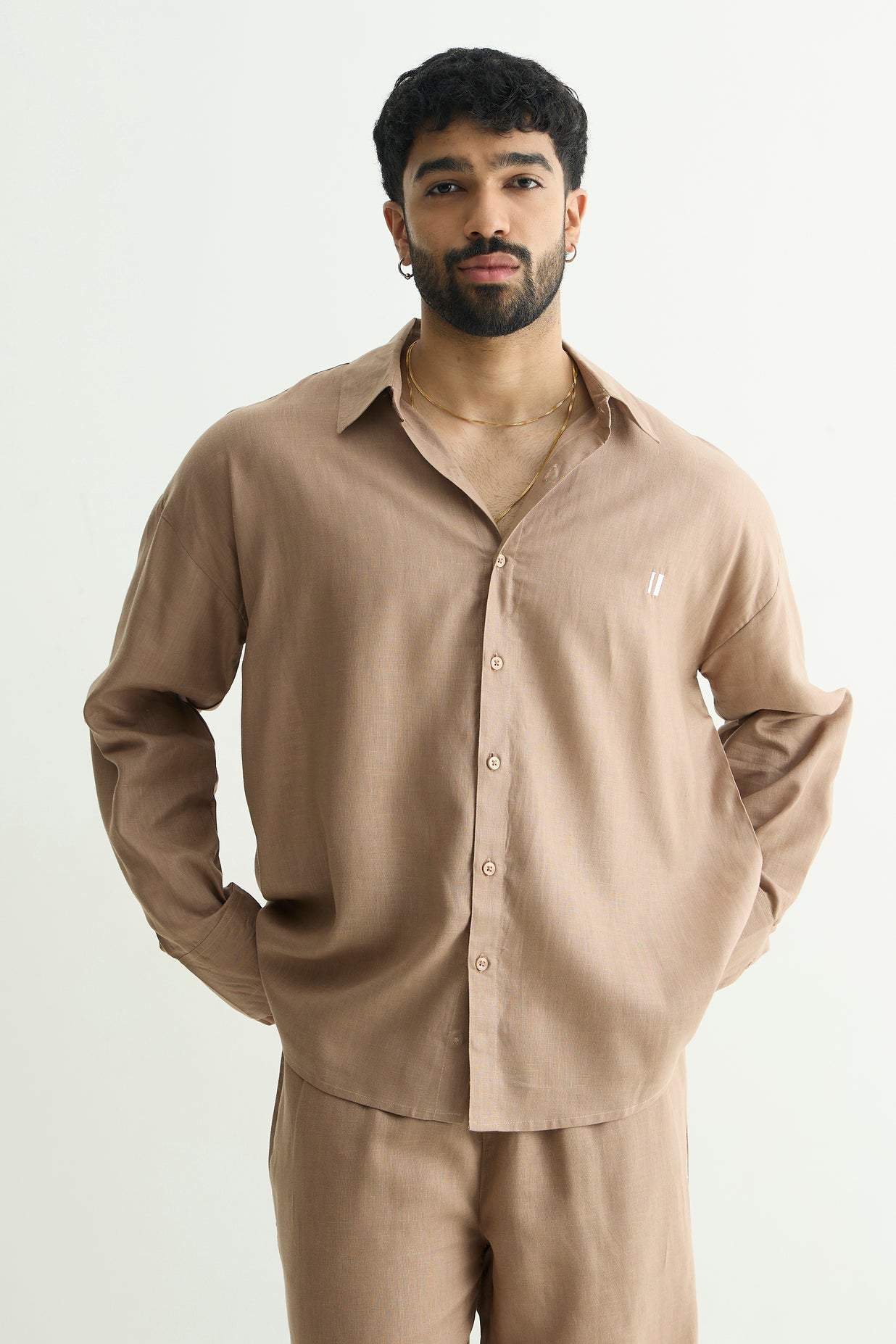 Mocha Brown Linen Shirt
