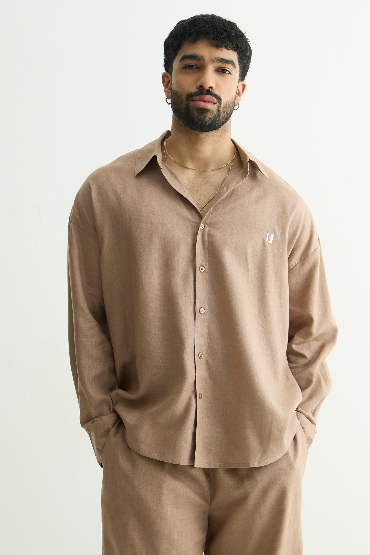 Mocha Brown Linen Shirt