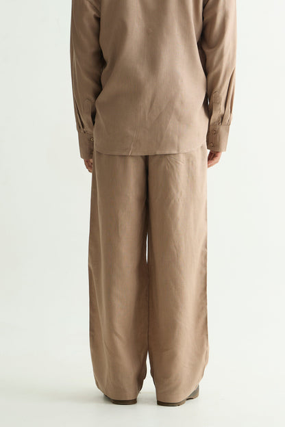 Mocha Brown Linen Pant