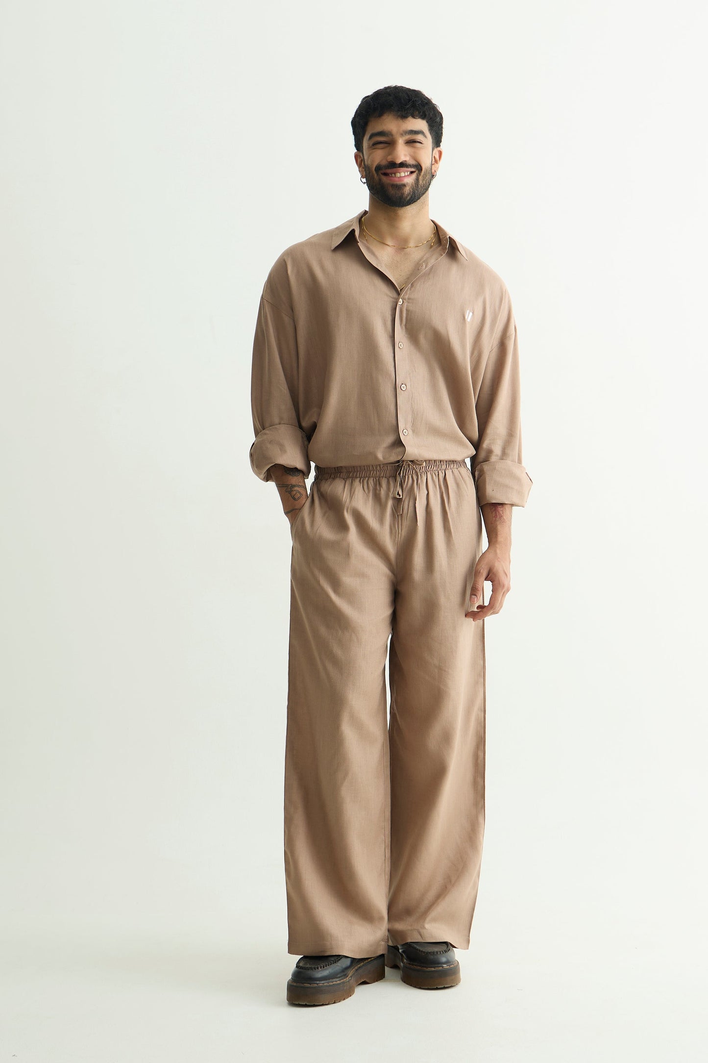Mocha Brown Linen Pant