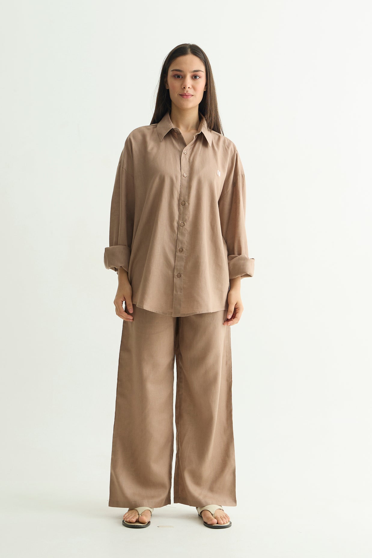Mocha Brown Linen Shirt
