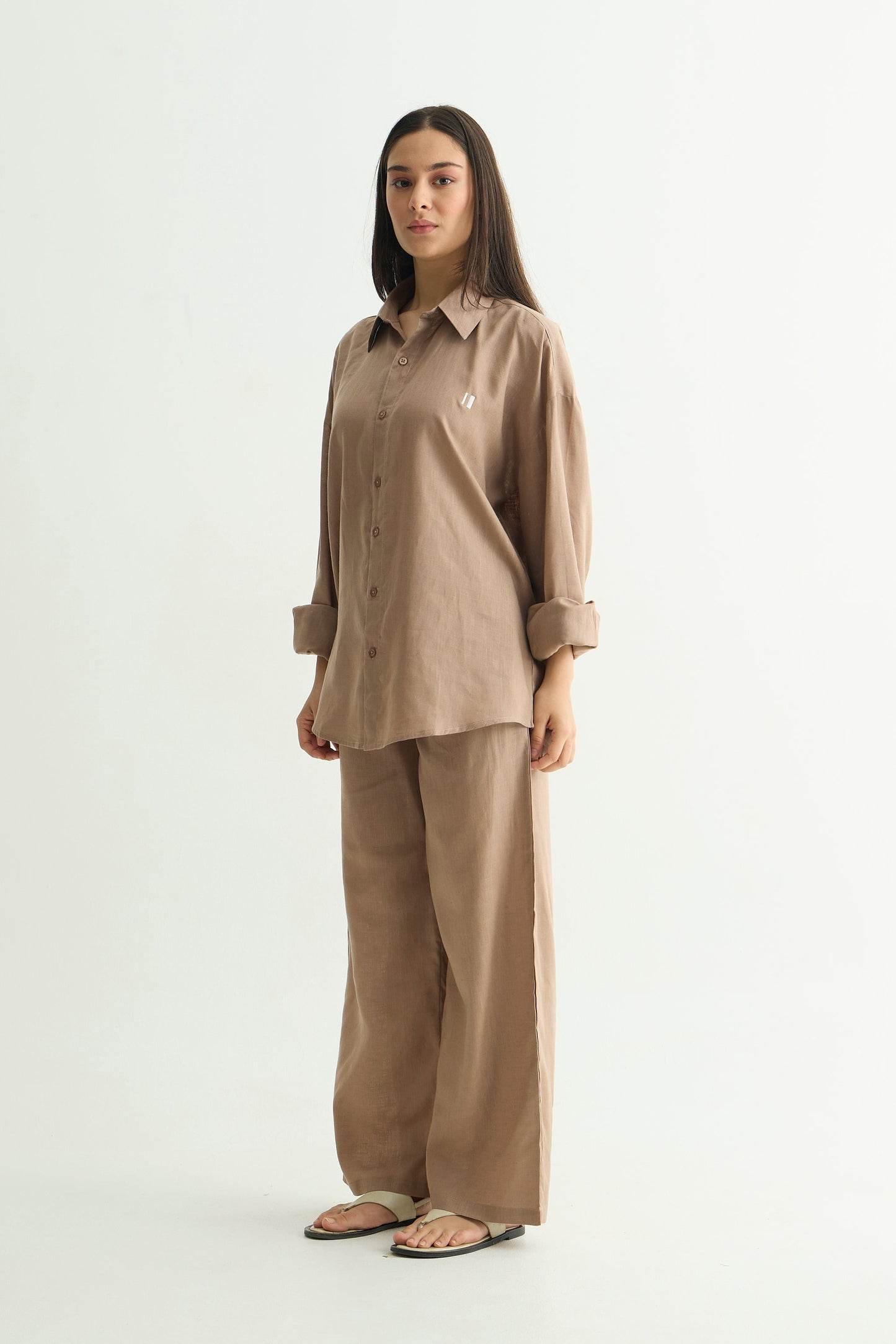Mocha Brown Linen Shirt