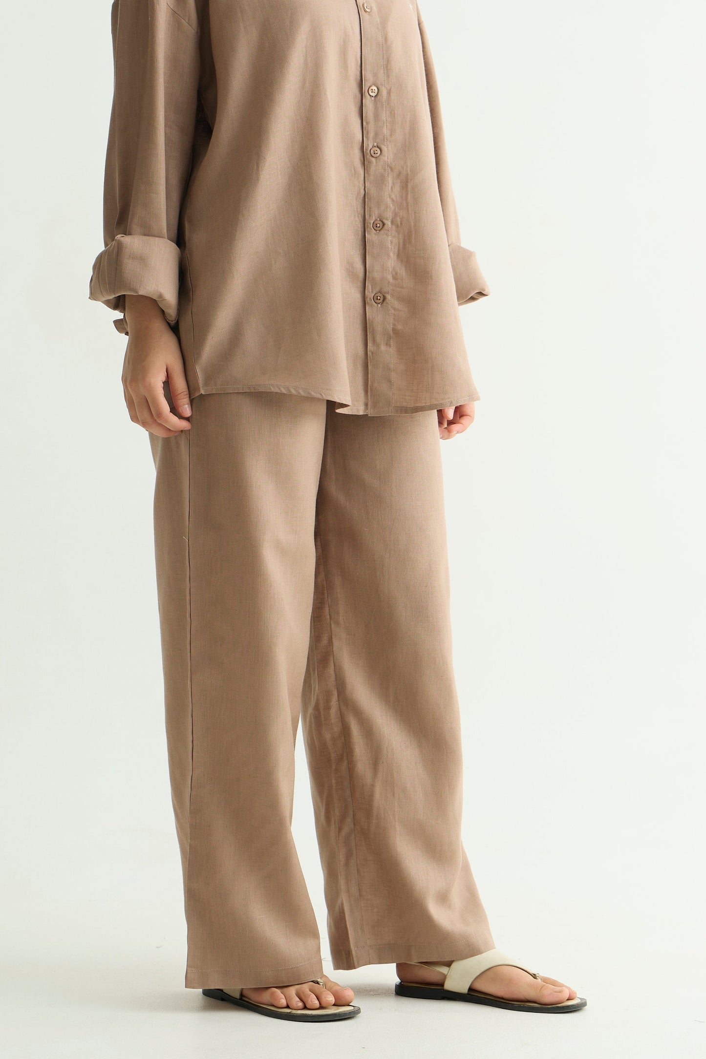 Mocha Brown Linen Pant