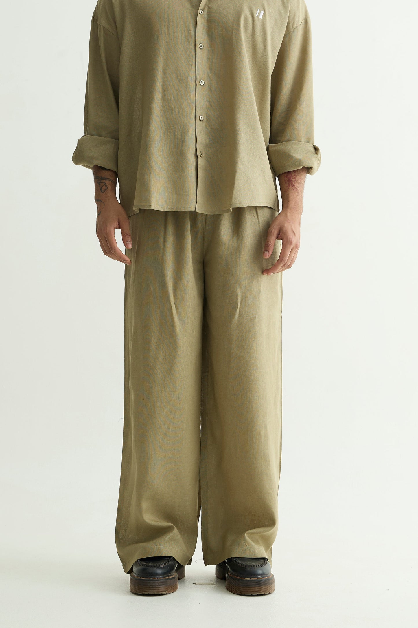 Olive Green Linen Pant