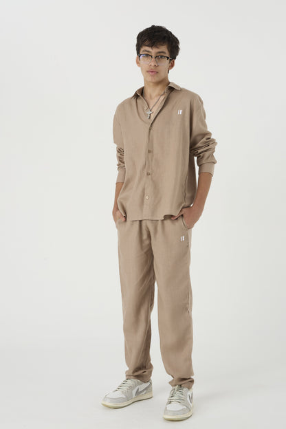 Chapter2Drip Mocha Brown linen pants (Jr) â€” view 5