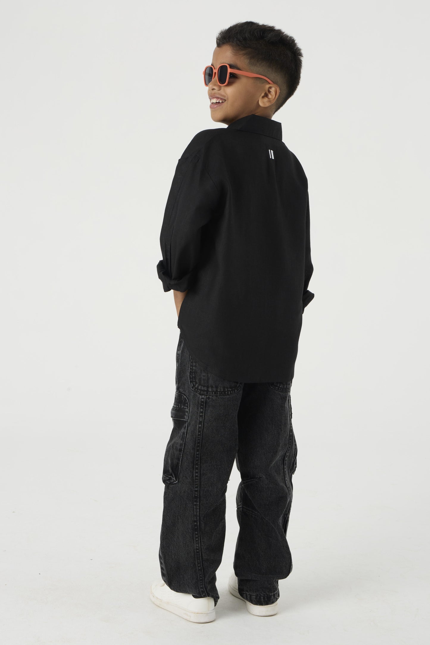 Black Linen Shirt Jr