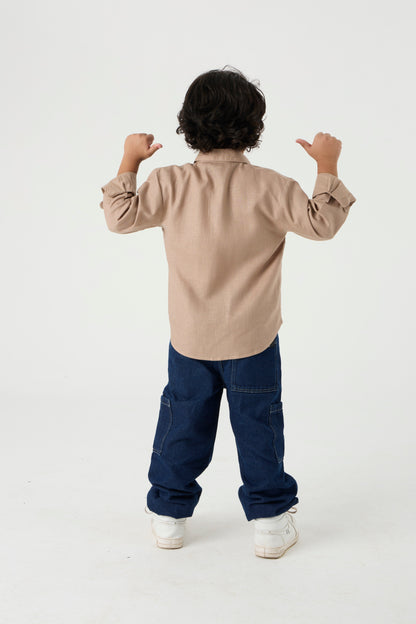 Chapter2Drip Mocha Brown linen shirt (Jr) â€” view 5