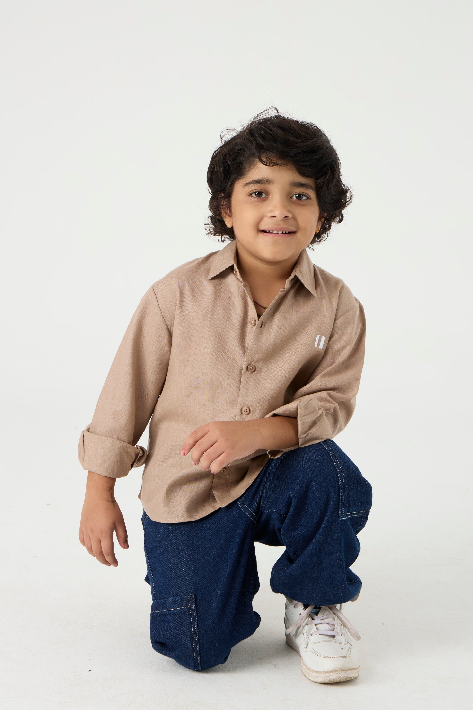 Chapter2Drip Mocha Brown linen shirt (Jr) â€” view 6